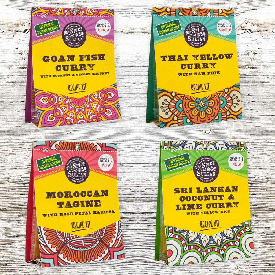 WORLD EXPLORER  - curry kit gift set, spice recipe kit gift set, curry kits, curry recipes, jalfrezi curry